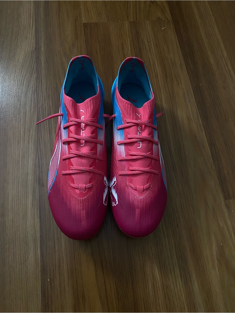 Puma Pink and Blue Athletic Soccer Cleats